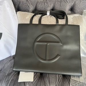Large black Telfar tote bag